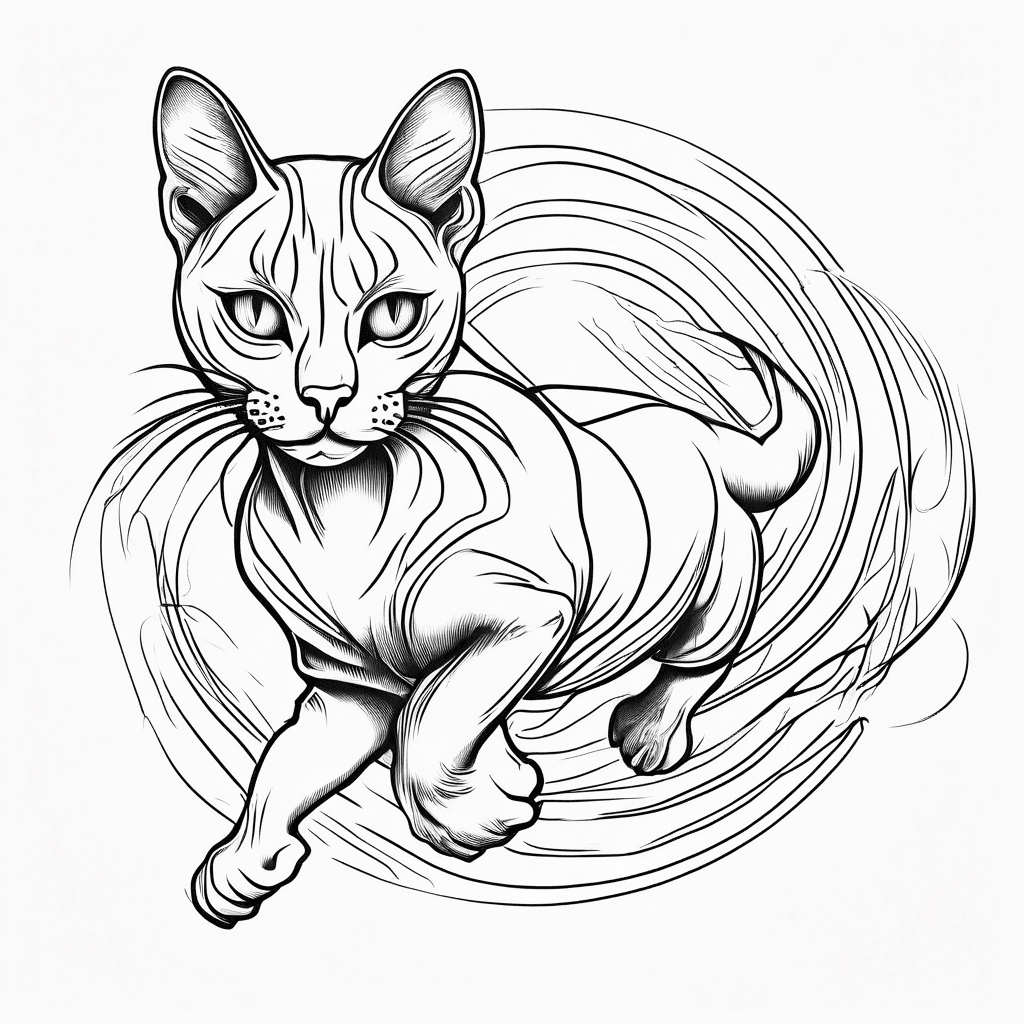 a dainty style two cats running in line