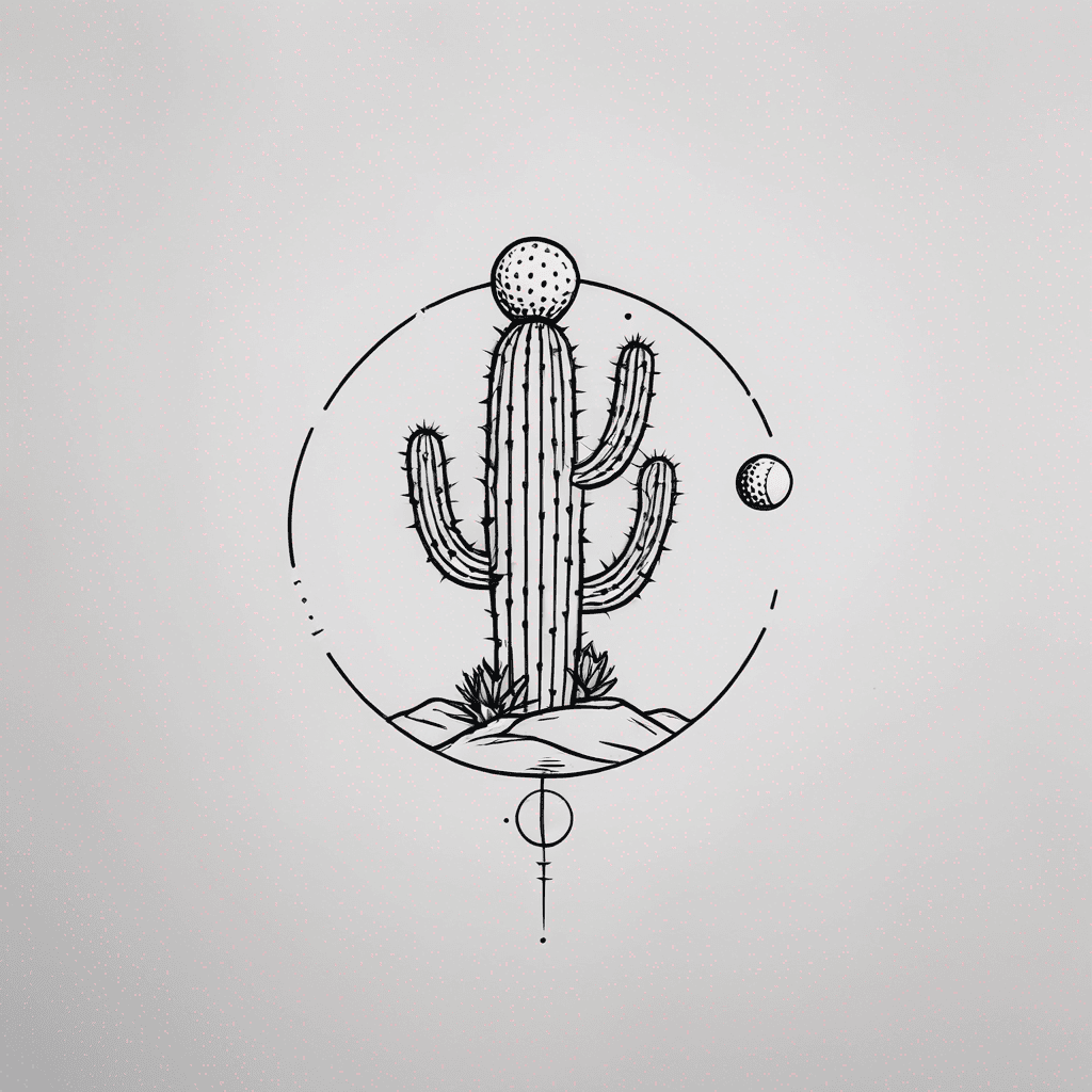Saguaro cactus with a golf ball inside of it