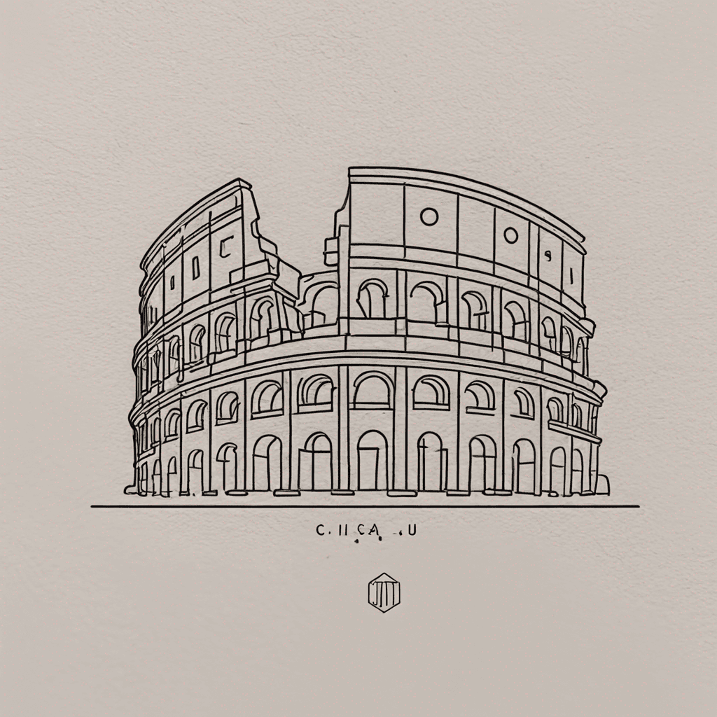 A postal stamp of the Colosseum