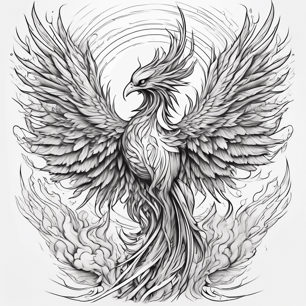 Phoenix rising from ashes feminine
