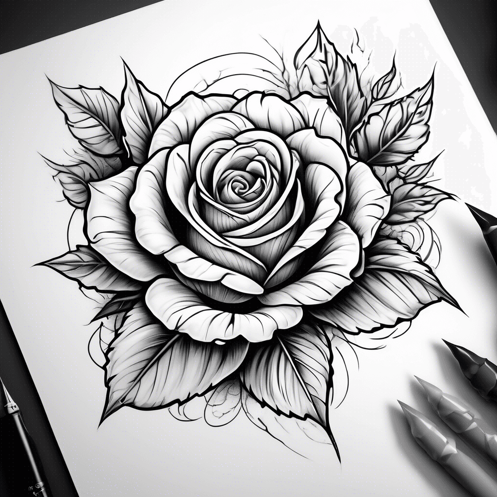 Write Rosales in cursive on a rose tattoo