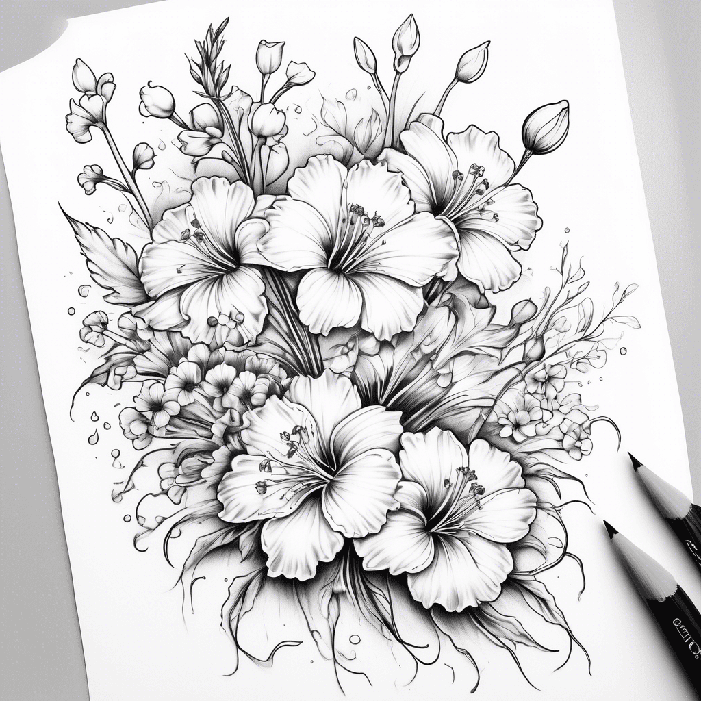 small for my spine/neck a bouquet of flowerswith carnations lily of the valley and cosmos