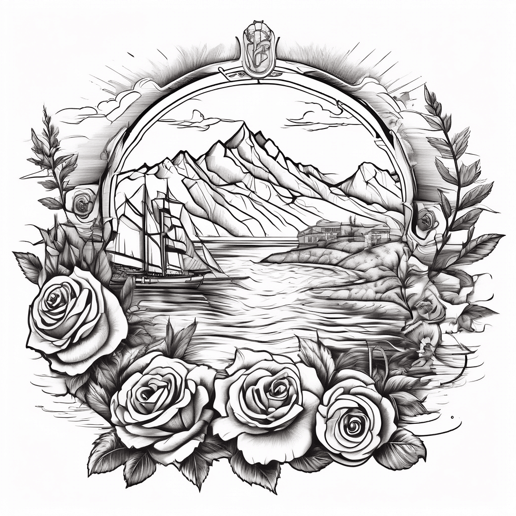 A landscape tattoo capturing a meaningful place from travel or memory