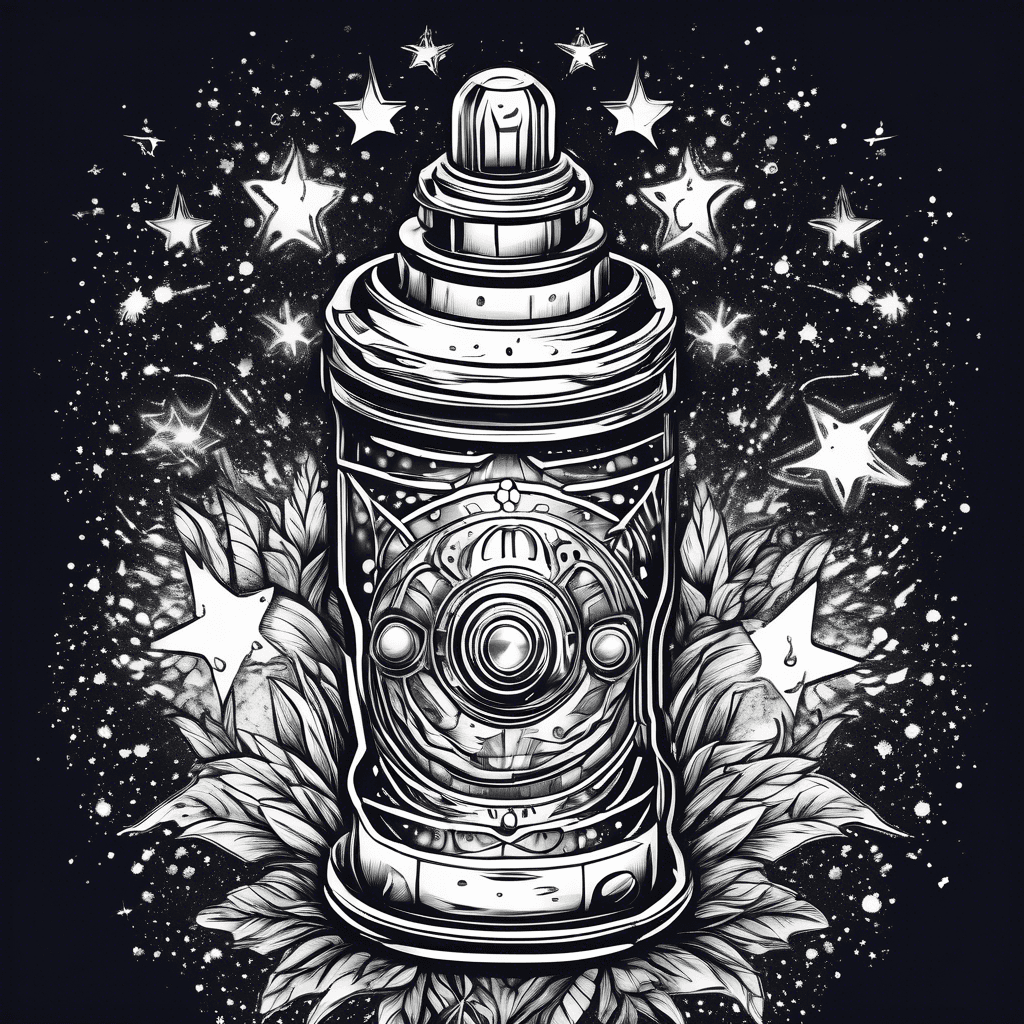 Galactic vintage shaker with stars spilling out