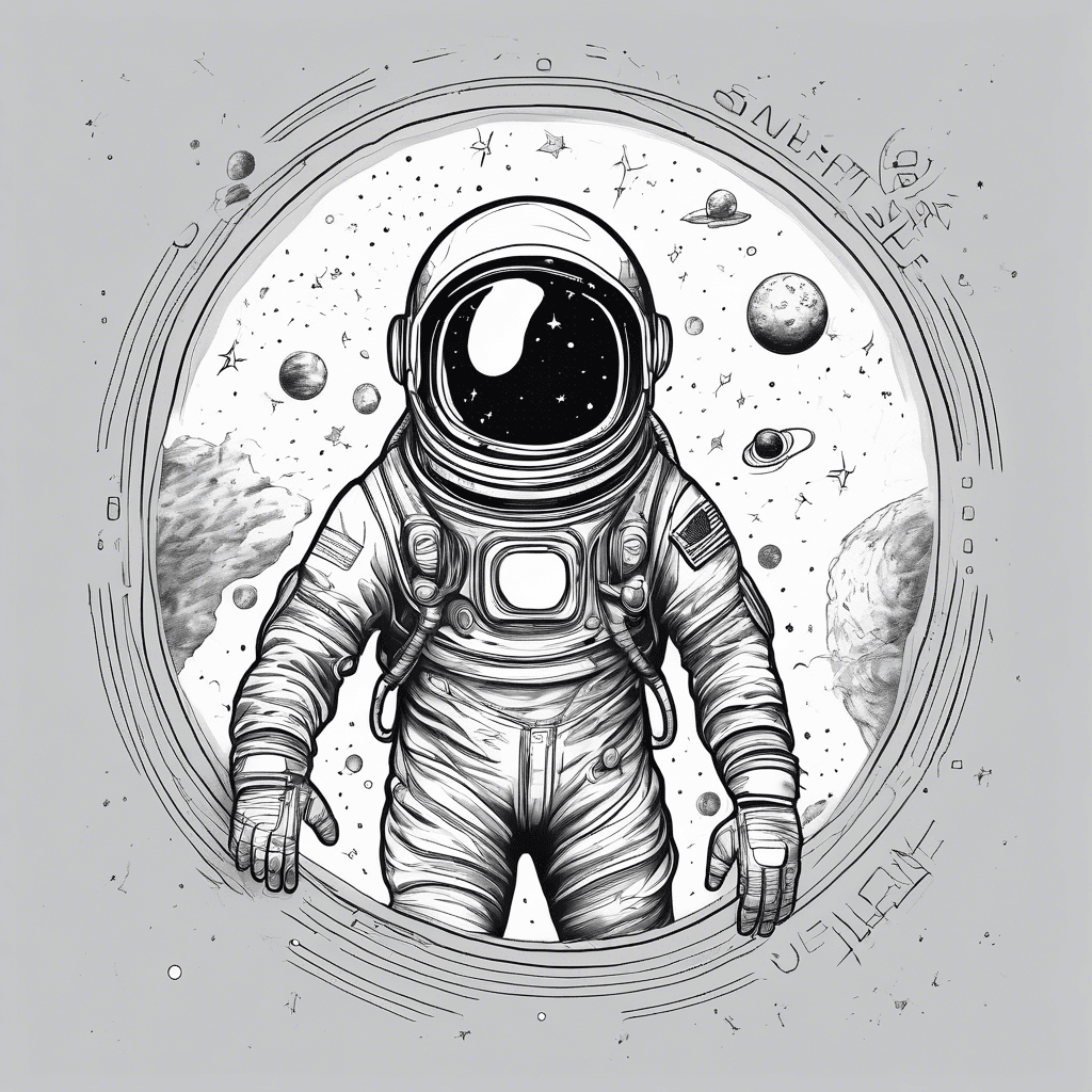 Astronaut lost in space with the phrase “For the kids like me”