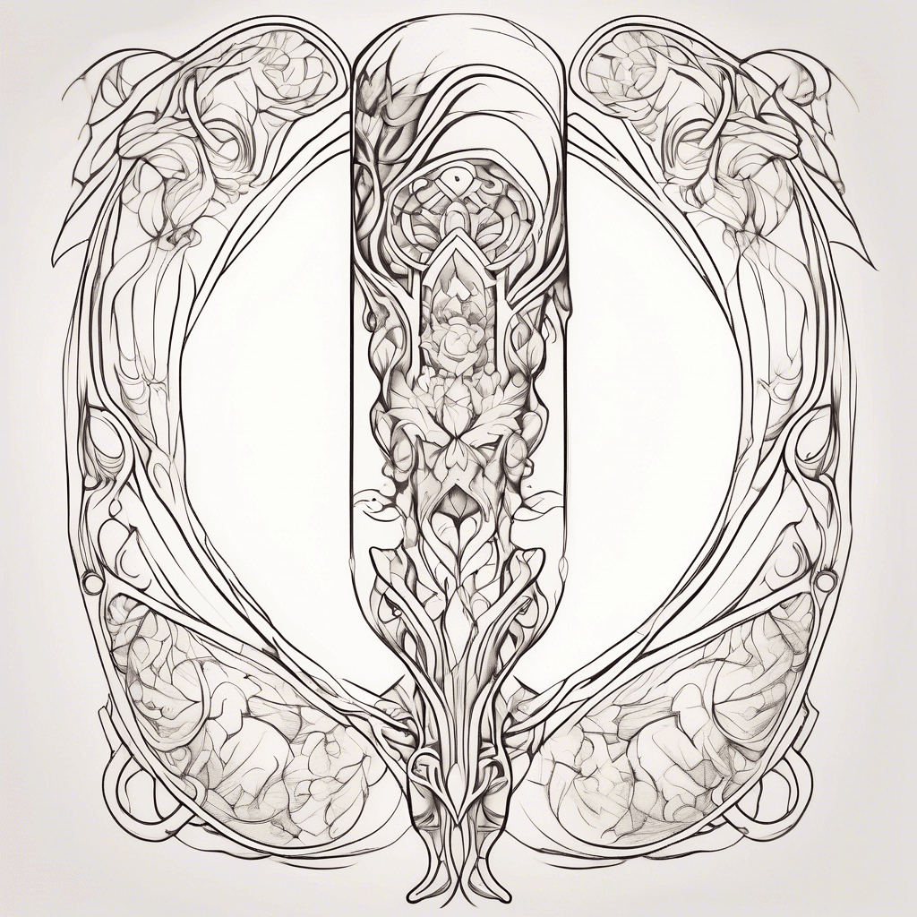 Art Nouveau Gothic ankle foot calf tattoo henna inspired