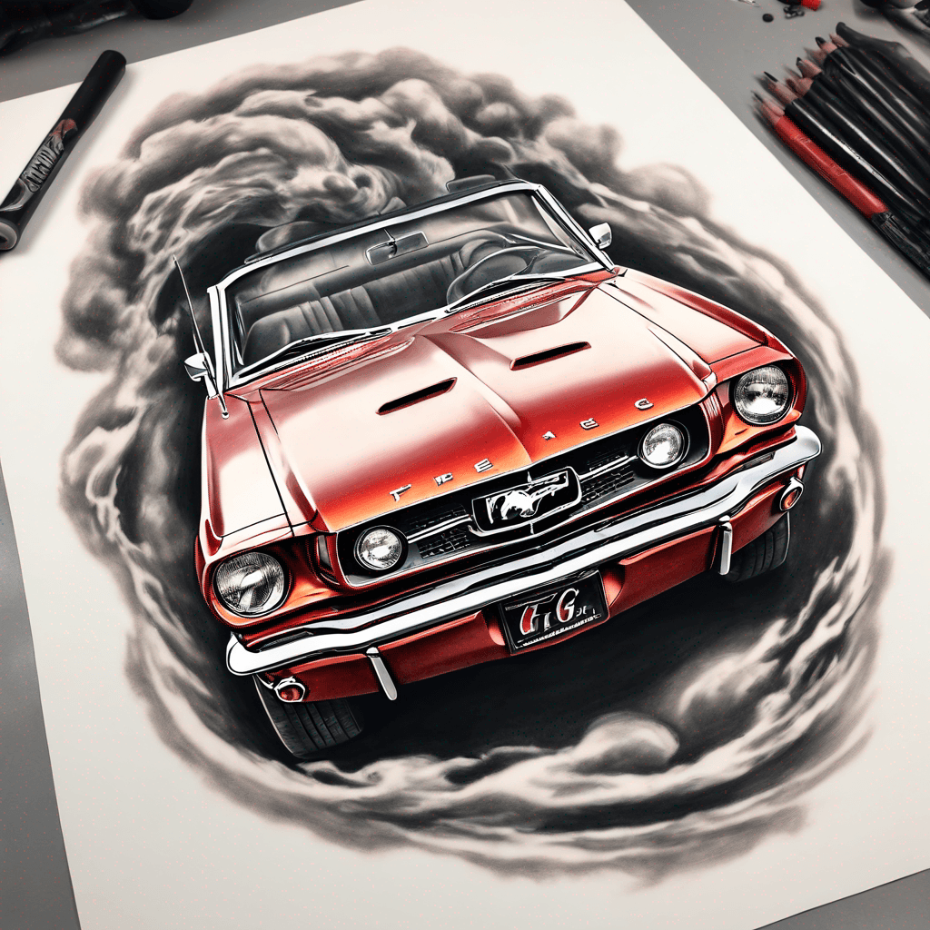 1966 Mustang gt convertible with the top down