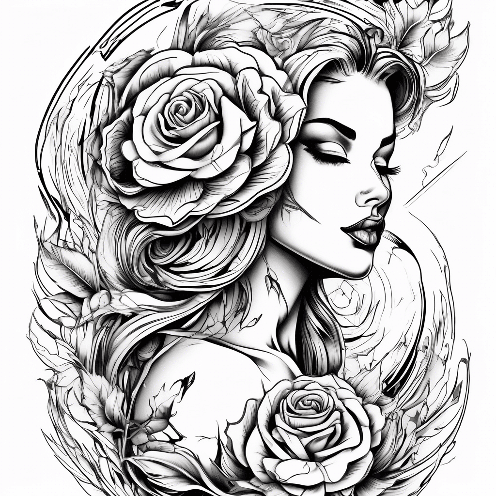 Abstract brush strokes that create a body art piece like a painting