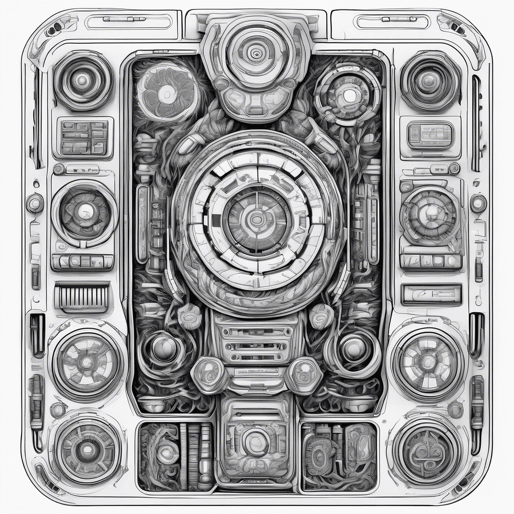 A control panel from a spaceship made of flesh and organs