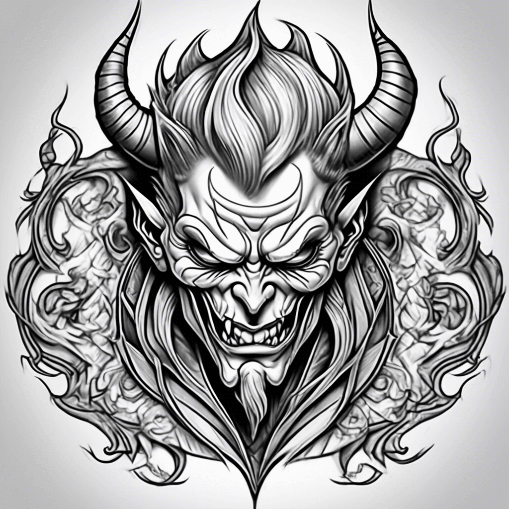 New school black and gray Devil on back of right sholdervil on back