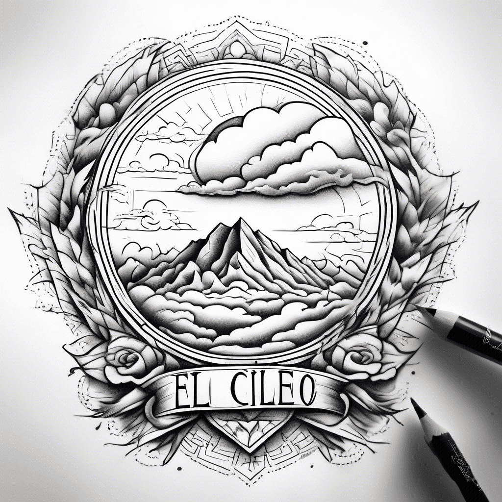 the sky's the limit, or el cielo es el limite in old chciano handwrting