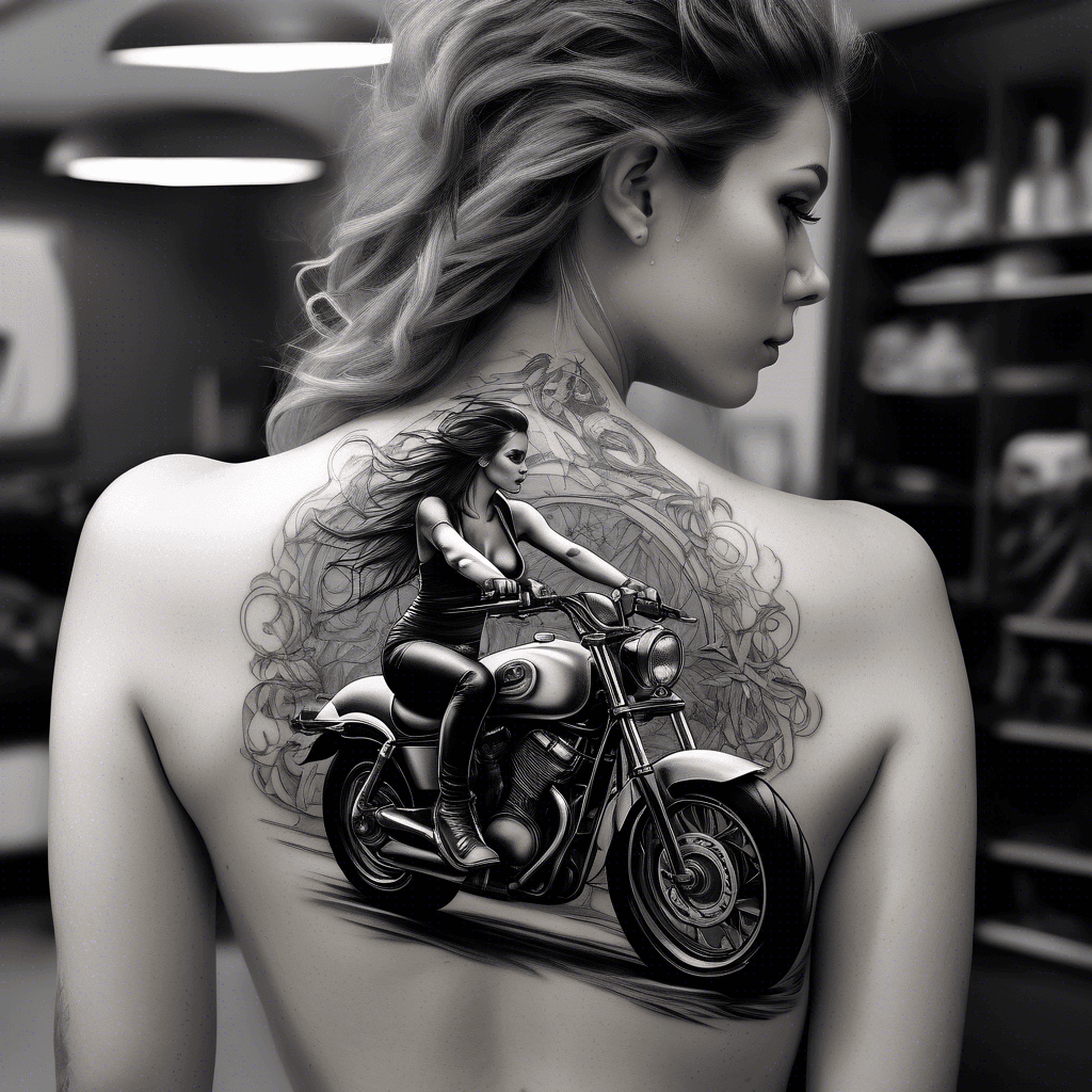 And a hot babe on the back of the motorcycle