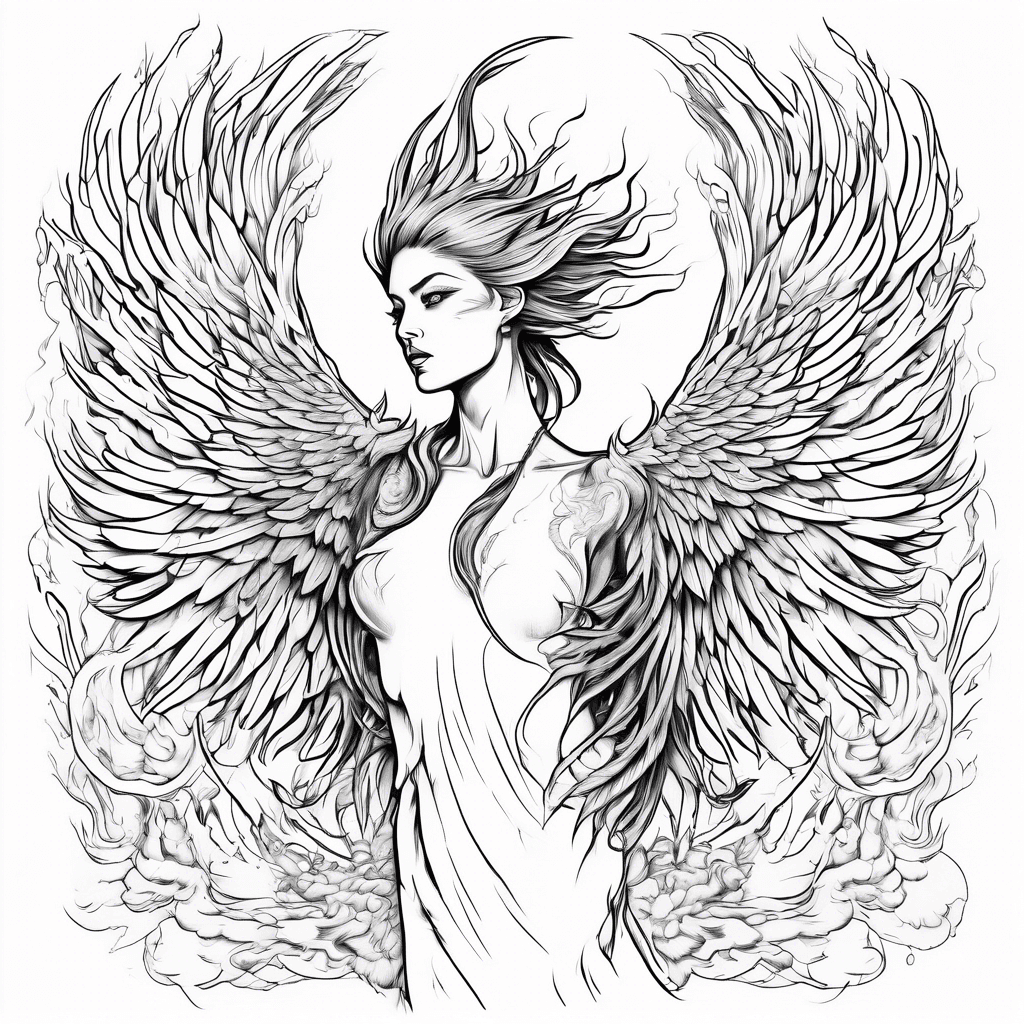 Phoenix rising from the ashes of a woman