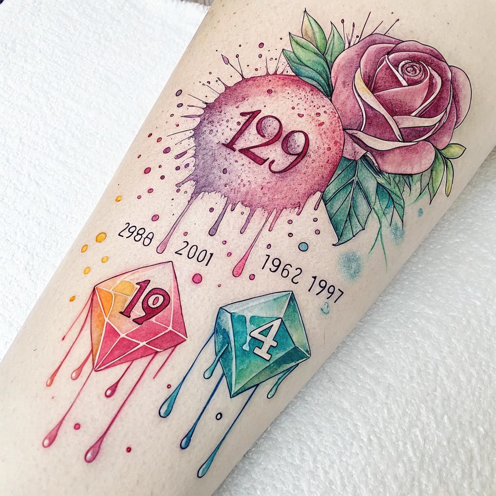 A series of small, matching tattoos that represent personal milestones