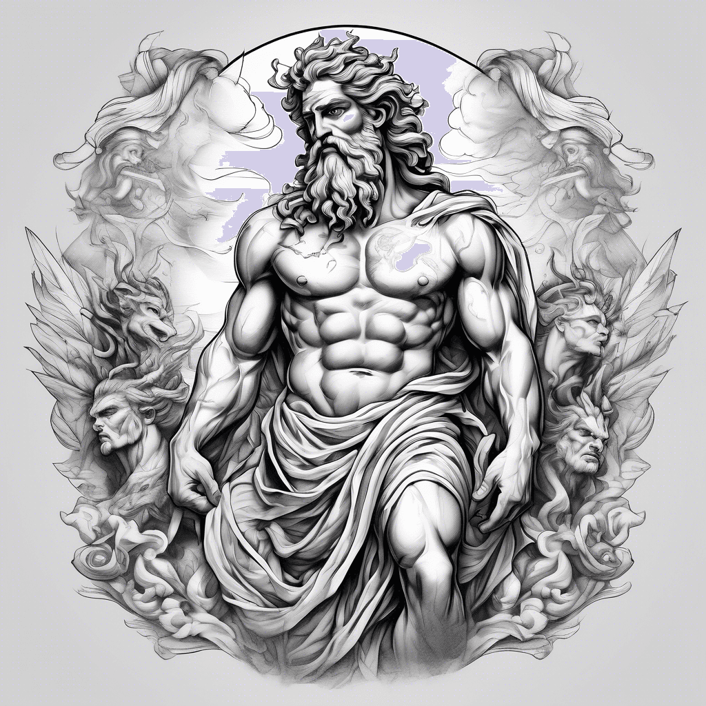 Greek mythology with Zeus representing the heavens, hurcules representing the earth and hades representing the underworld