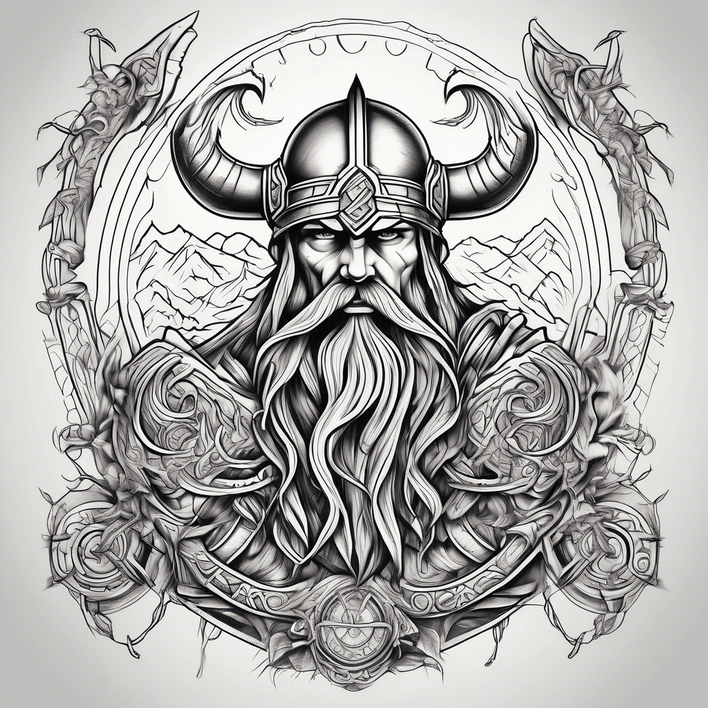 Viking tattoo style life cycle display