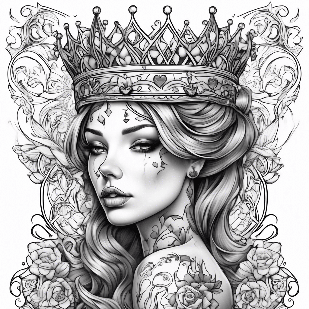 Intricate crown adorned with colorful hearts, elegantly featuring the name "NELLE" in a stylish font, symbolizing love and royalty.