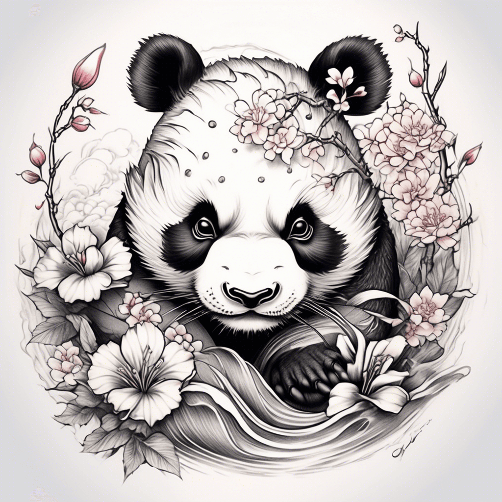 Une petit panda qui tien un gros crayon