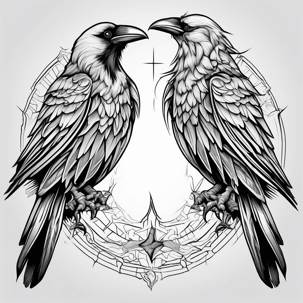Crow and Mockingbird wing (crow on the right)