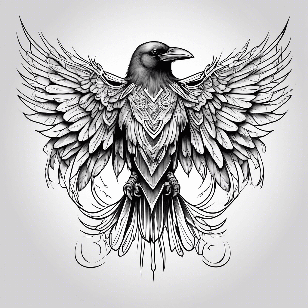 Crow wings spreaad