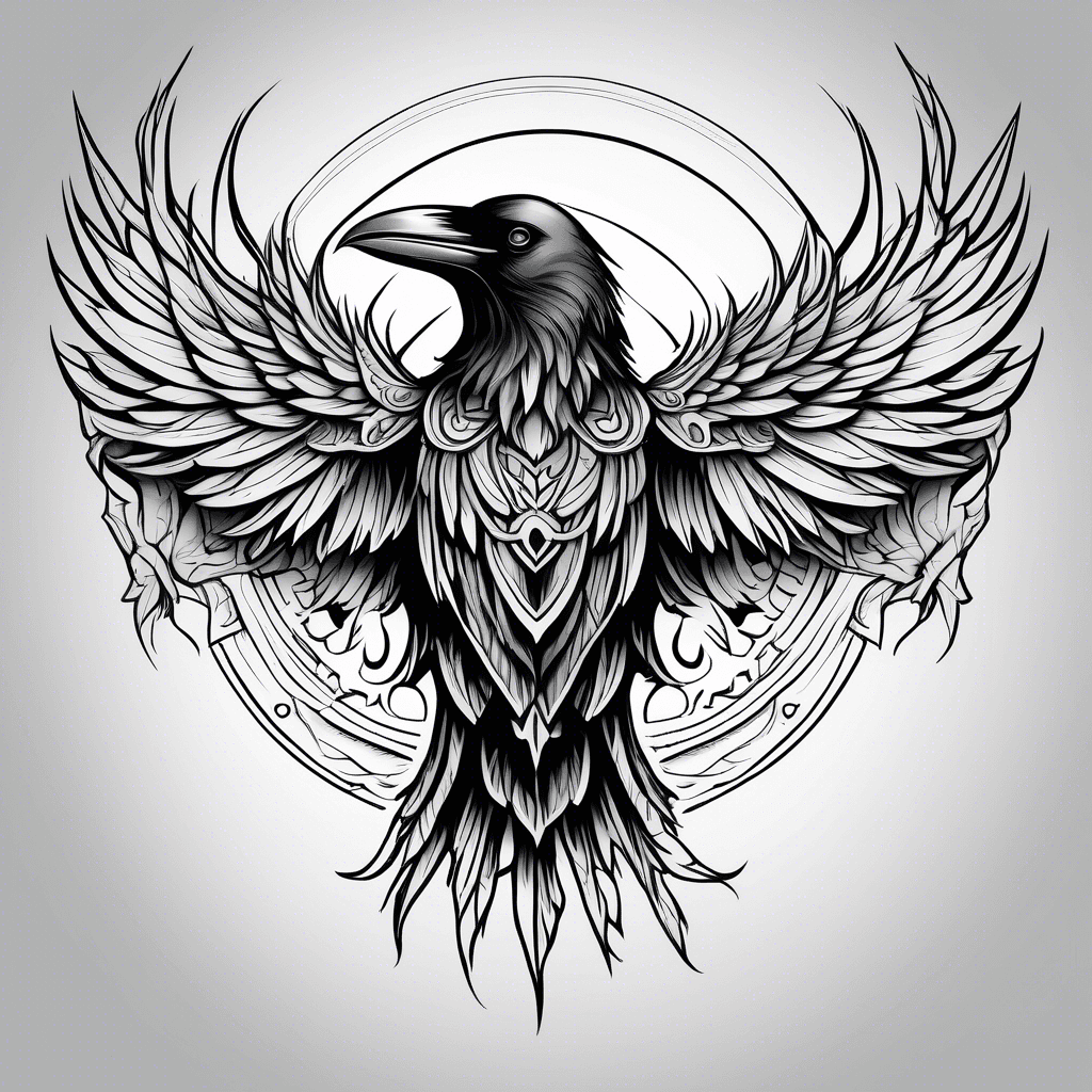 Crow wings spread Dark Black