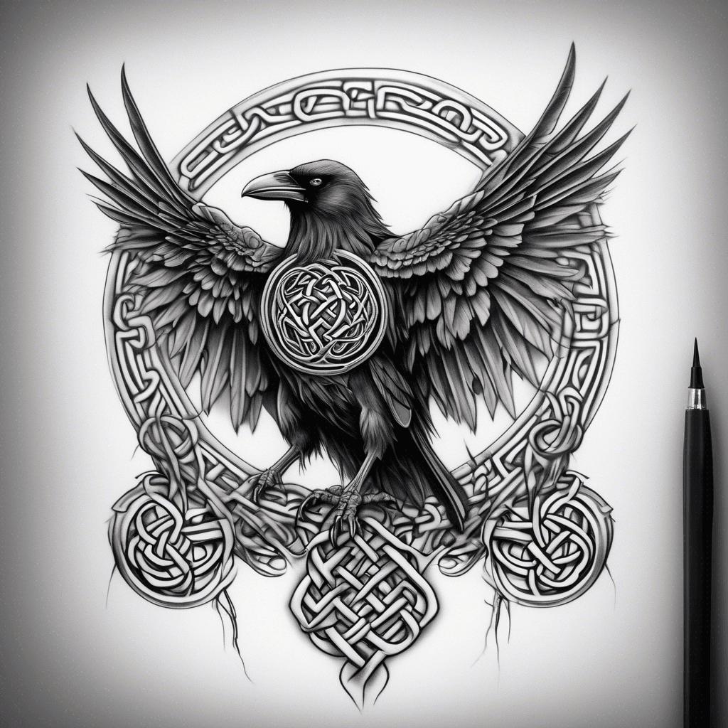Celtic Knot with Crow Wings