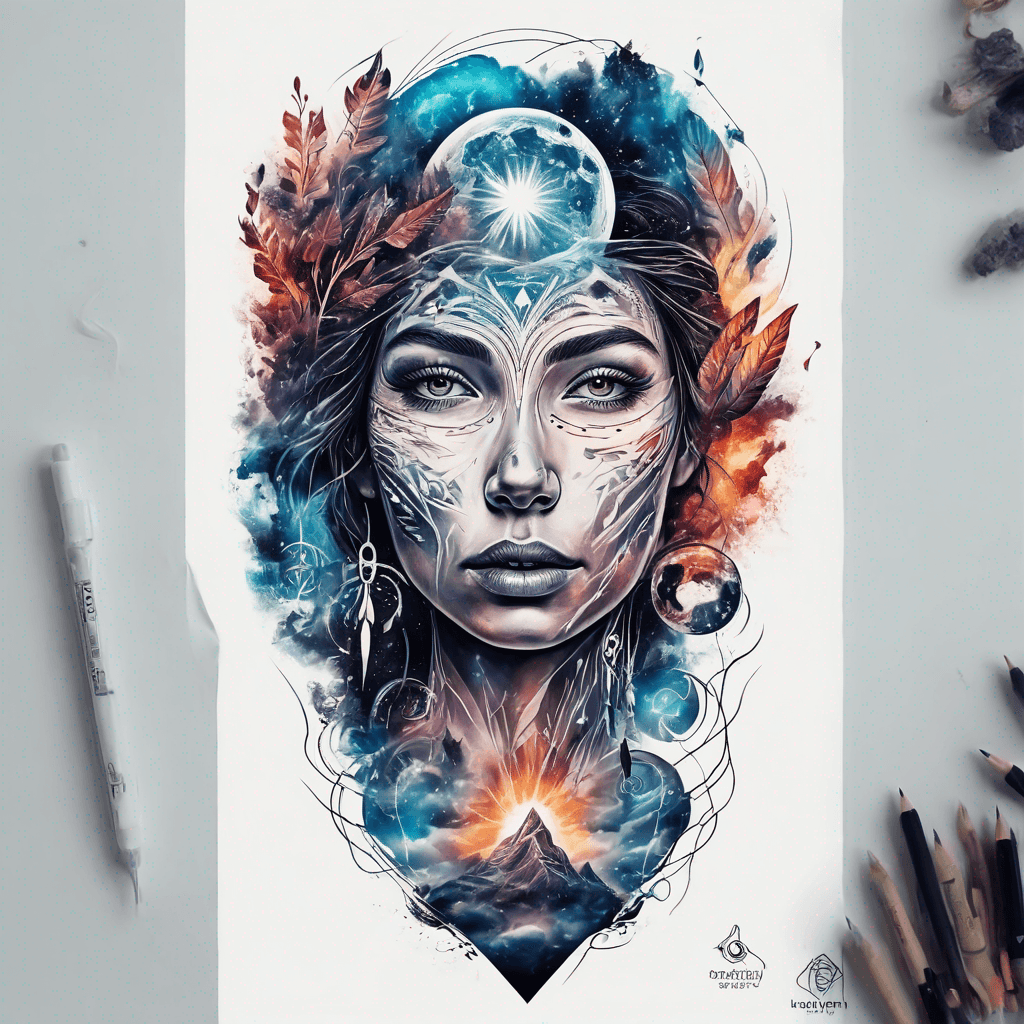 Woman indigenous nature sky