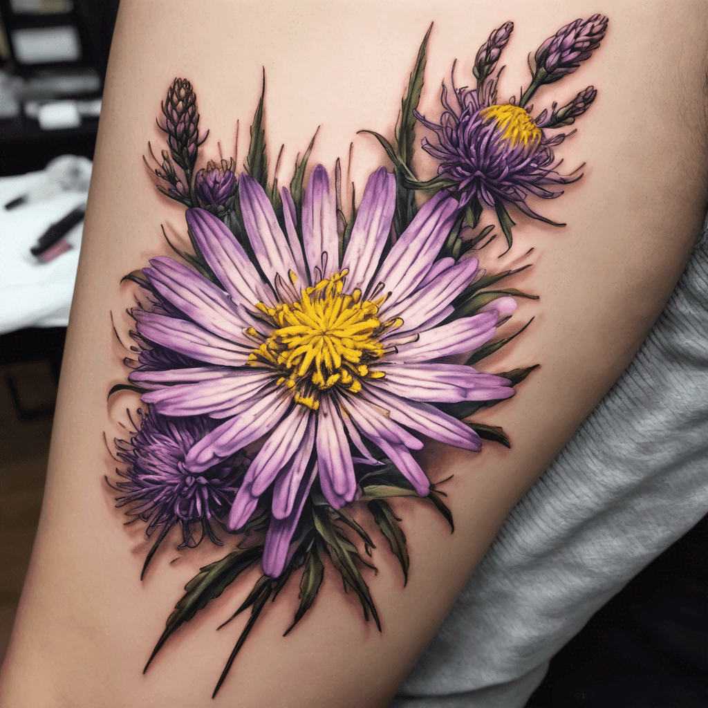 Solidago, purple aster, water wind, symbiotic nature