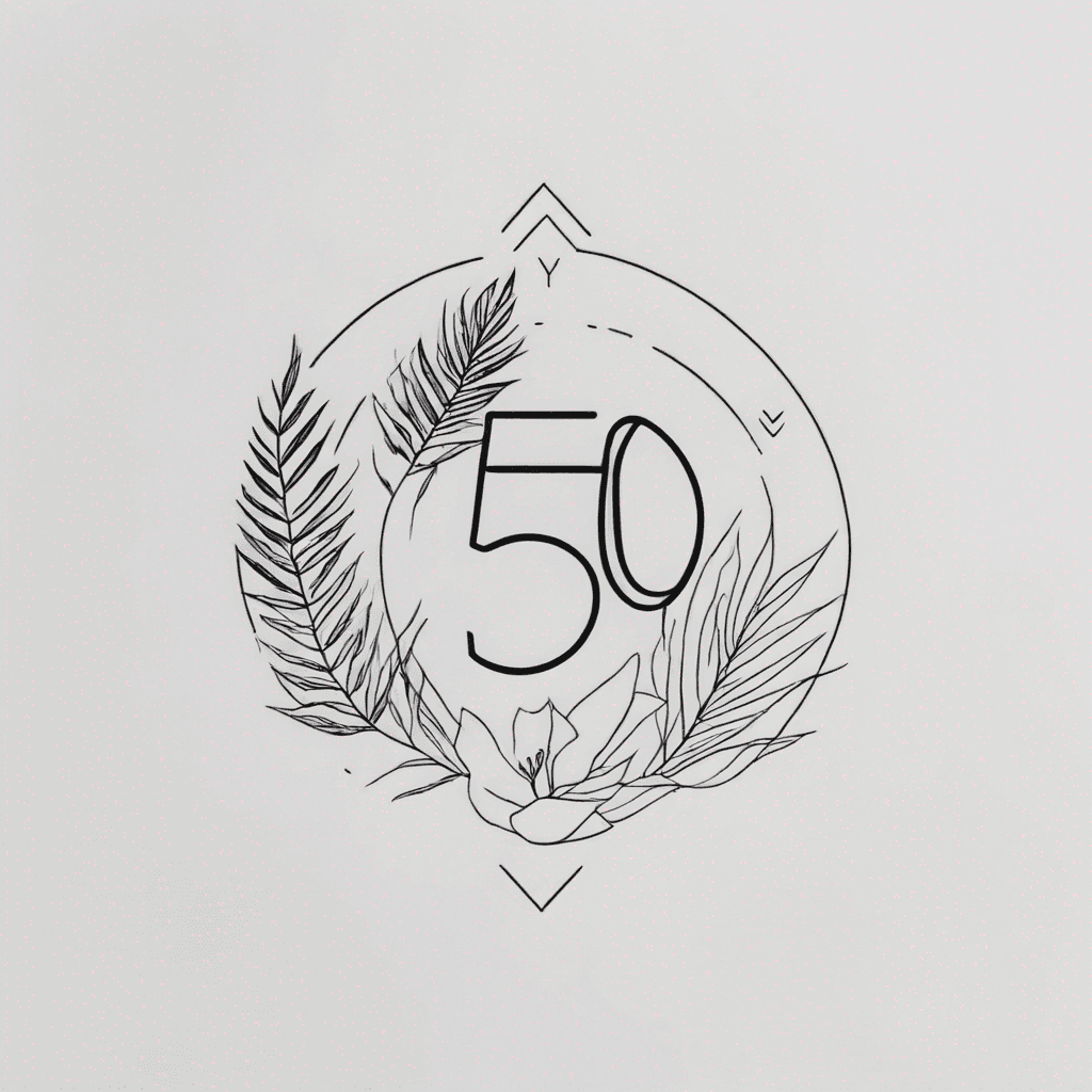 a minimalist design of the number 509 with tropical setting