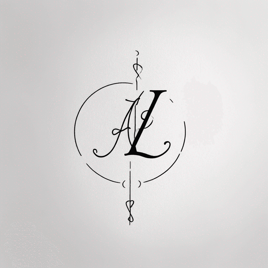 Using the initials A L create small sexy delicate image
