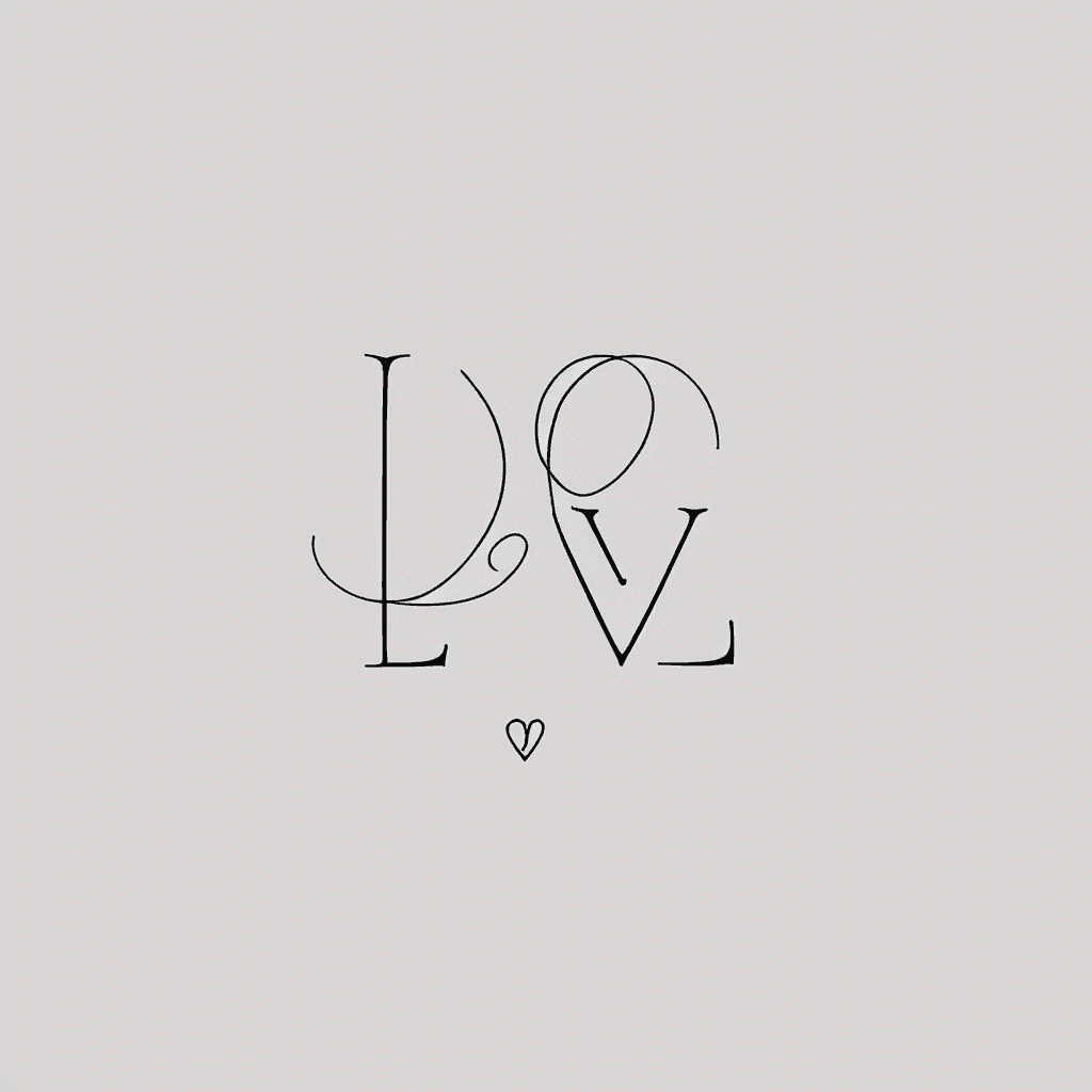 Small sexy delicate intimate image integrating the initials A L and love