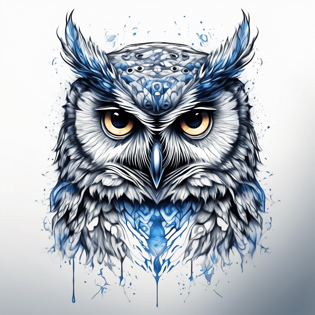 Owl blue eyes for man’s forearm