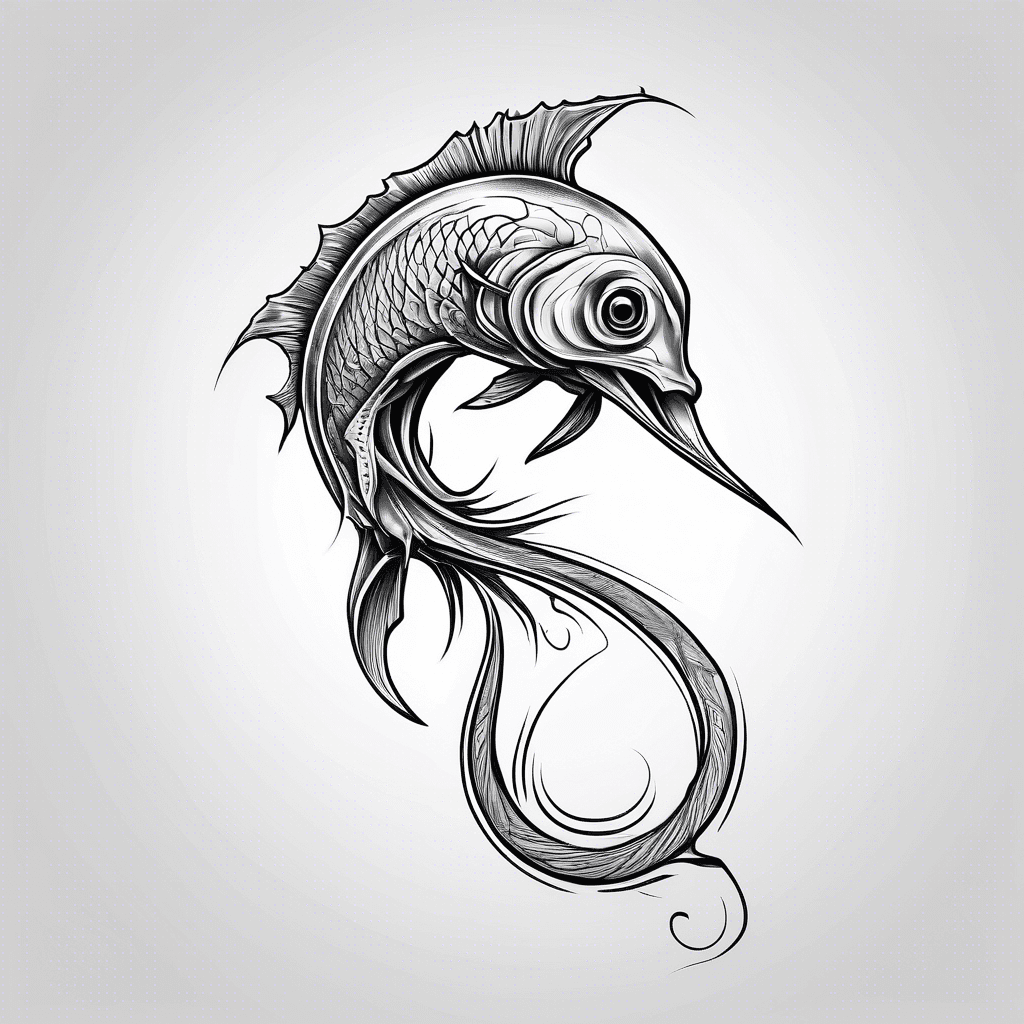 Empty fish hook through skin