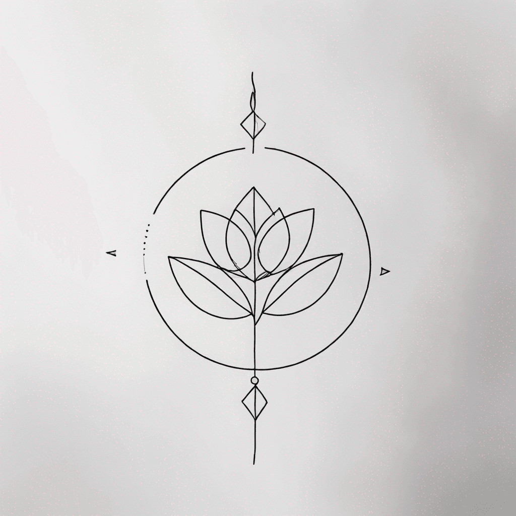 "Design a minimalistic tattoo that symbolizes simplicity and tranquility, featuring delicate lines and subtle shapes to convey a peaceful lifestyle."