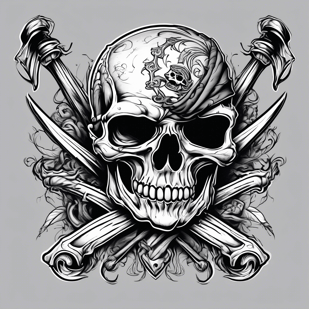 Black tattered pirate flag