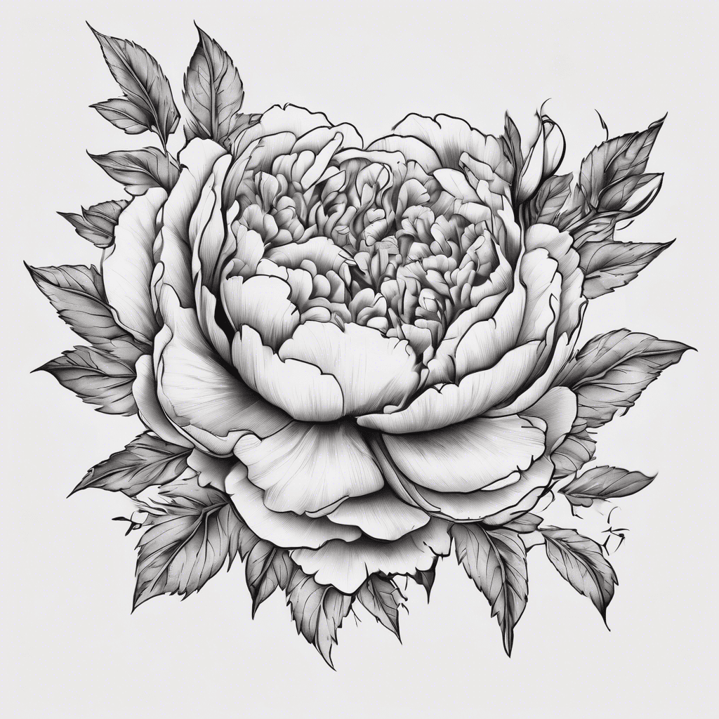 Peony roses, love hearts with some pink highlights