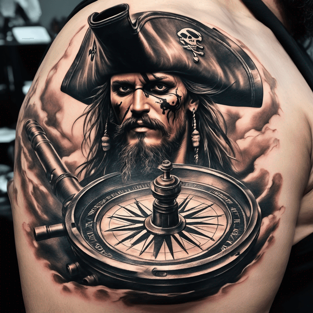 Naked pirate compass cannon