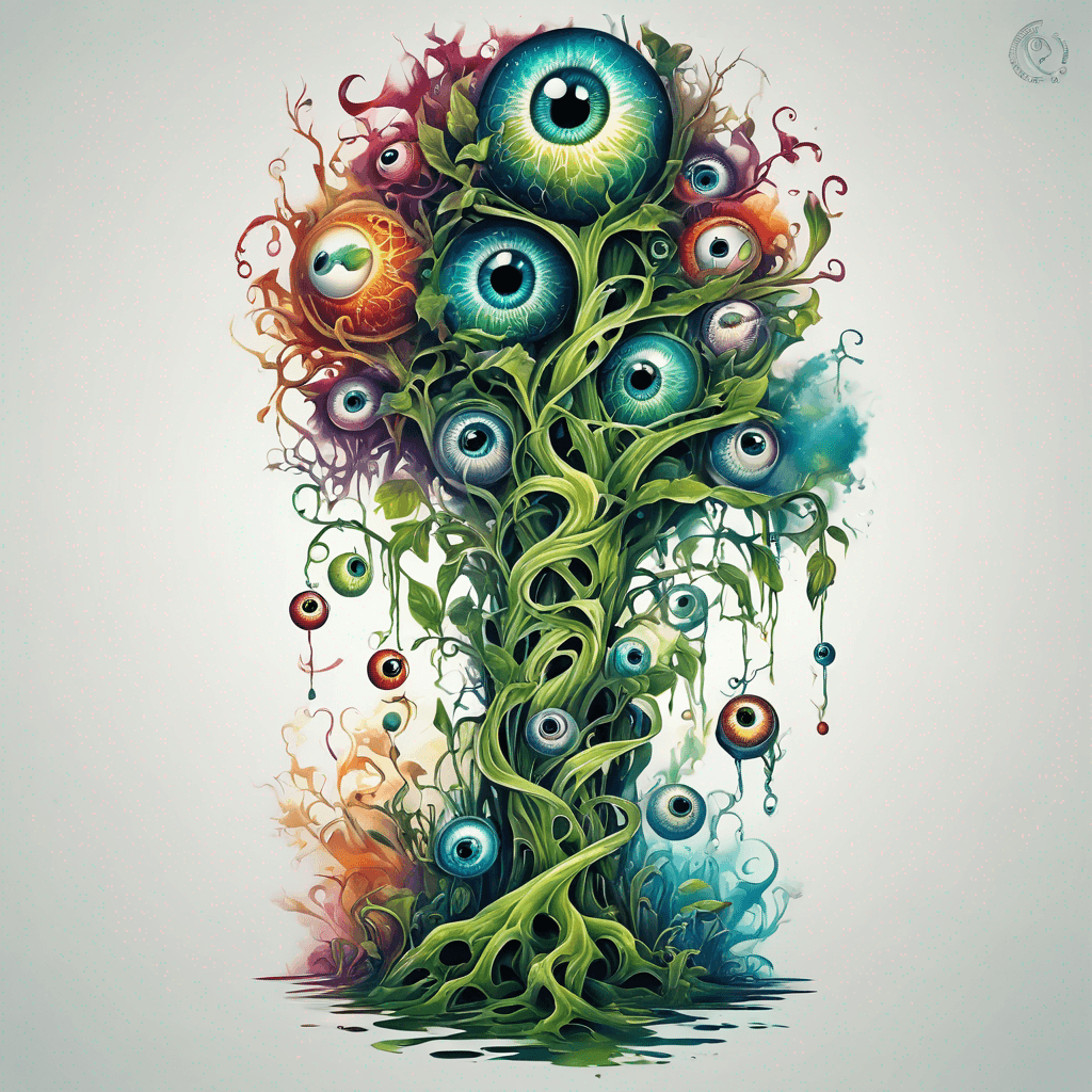 Lots of eyeballs hanging off a beanstalk
