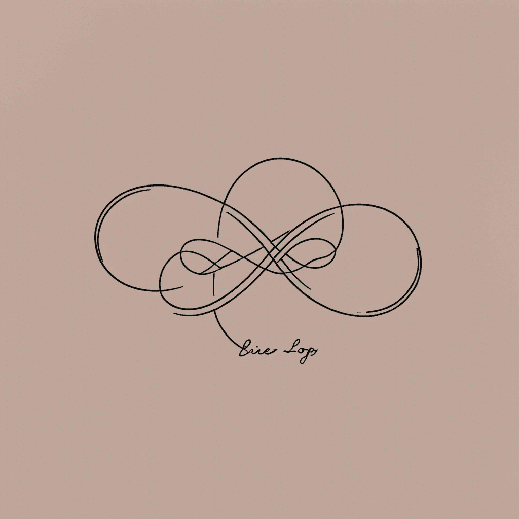 A minimalist Double infinity loop with fine linework