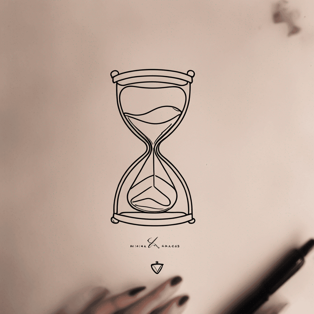 A tiny hourglass with smooth minimalist lines