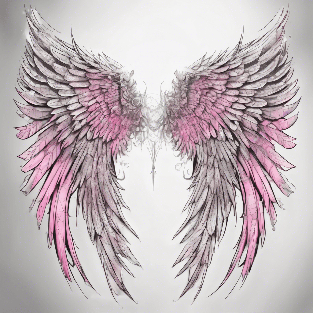 Artistic Sparkling angel complite wings in silver and pink