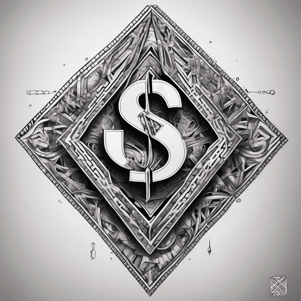 Diamond studded US dollar sign in Y2K style