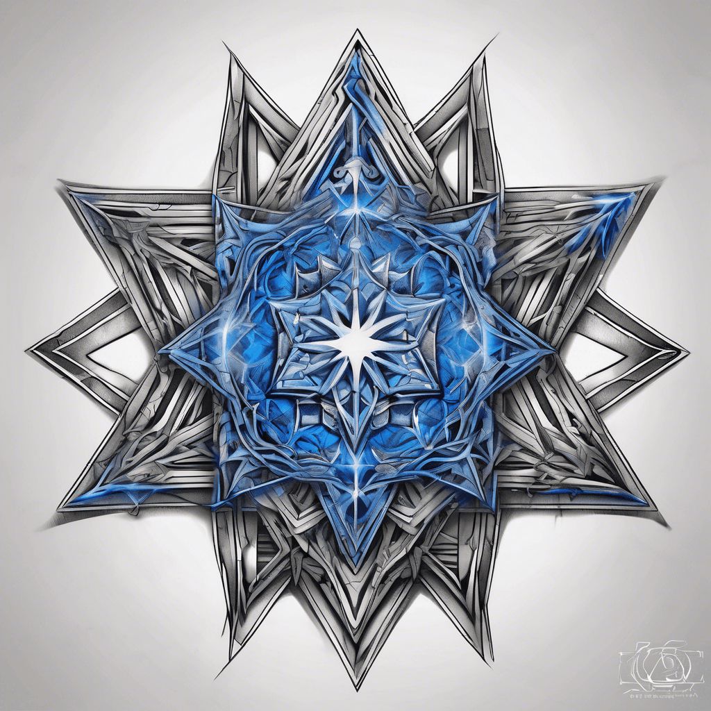 Electric blue star with chrome edges