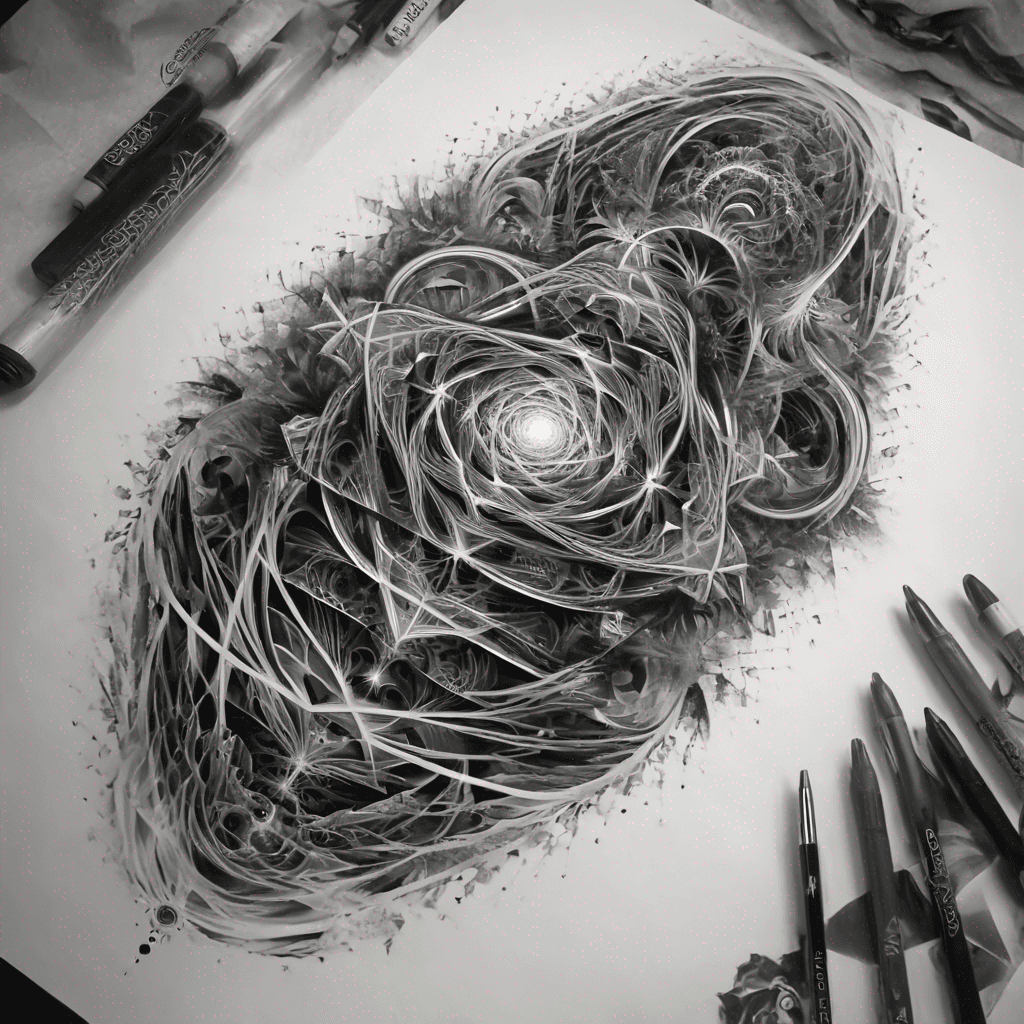 realistic psychedelic fractal linear geometric