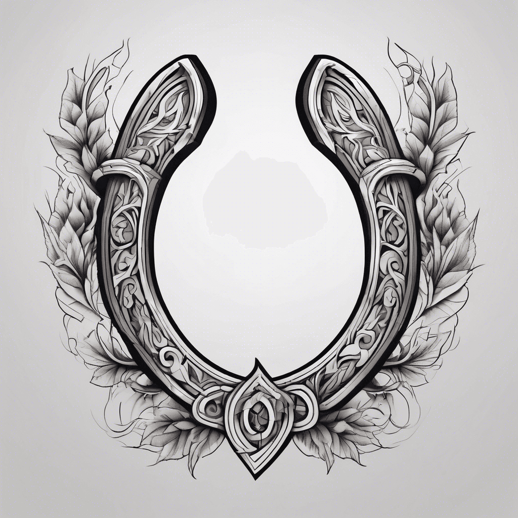 Horseshoe with 4 leaf covers wrapped