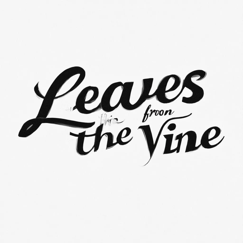 "Leaves from the Vine" in thin script writing