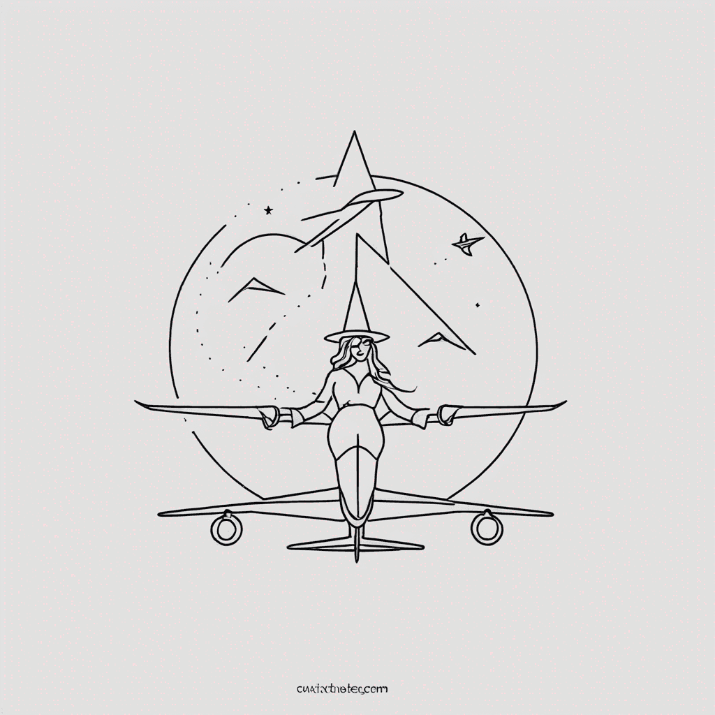 Witch on Airplane