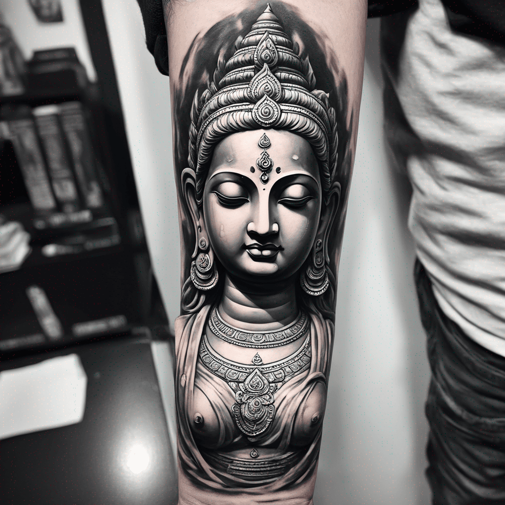 hindu statue on wrist