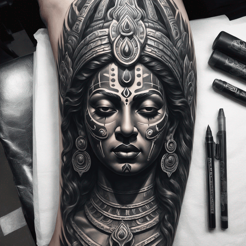 full body statue of kali