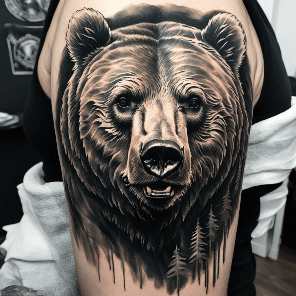 grizzly bear tattoo upperarmshoulder